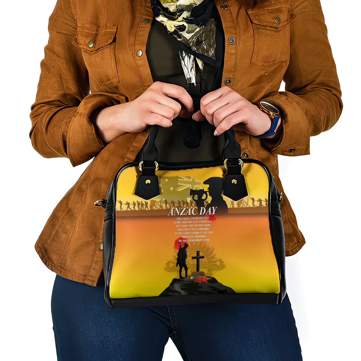 Australia ANZAC Day Shoulder Handbag Gallipoli Lest We Forget