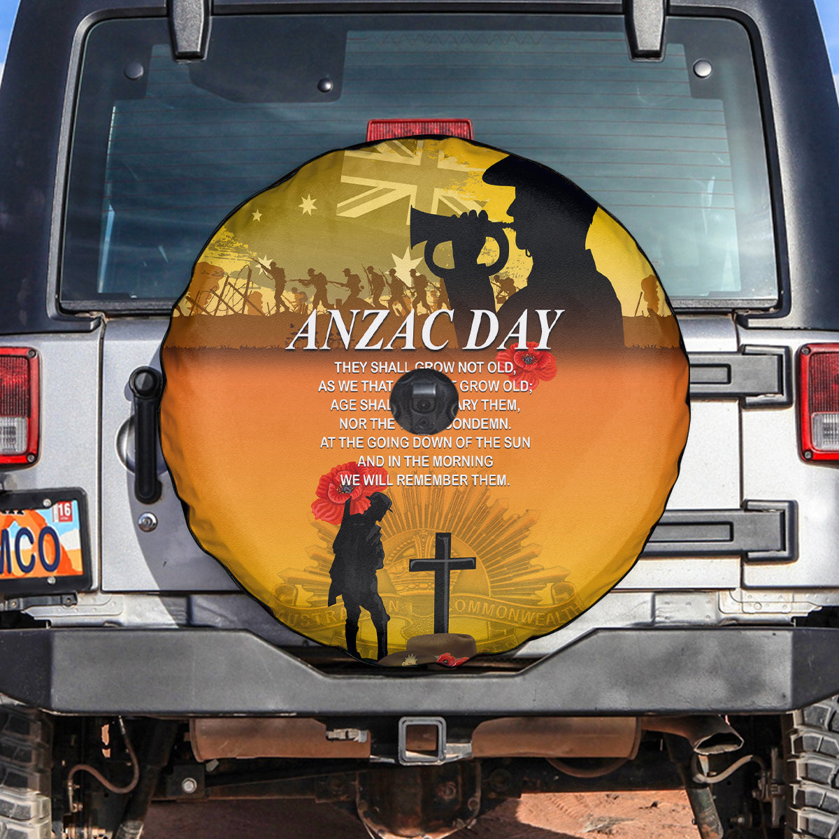 Australia ANZAC Day Spare Tire Cover Gallipoli Lest We Forget - Wonder Print Shop