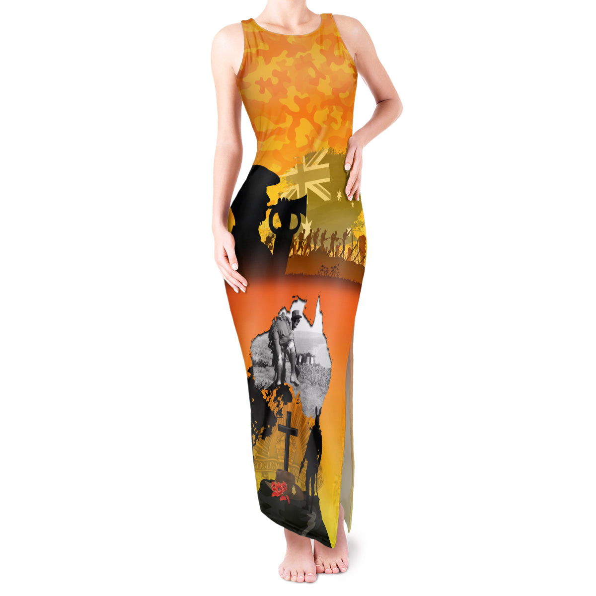 Australia ANZAC Day Tank Maxi Dress Gallipoli Lest We Forget - Wonder Print Shop
