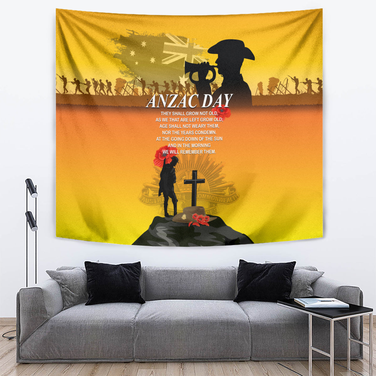 Australia ANZAC Day Tapestry Gallipoli Lest We Forget - Wonder Print Shop