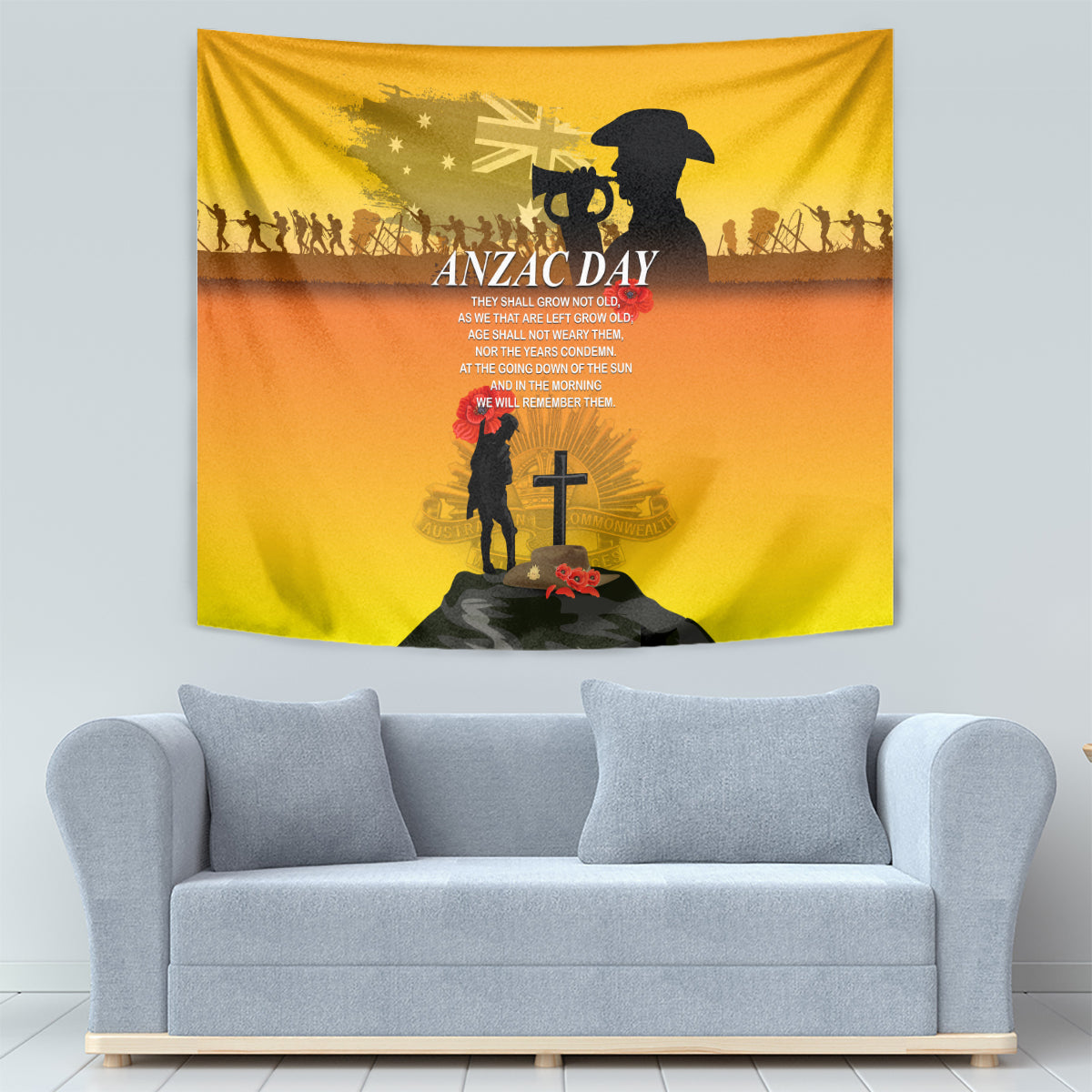 Australia ANZAC Day Tapestry Gallipoli Lest We Forget - Wonder Print Shop