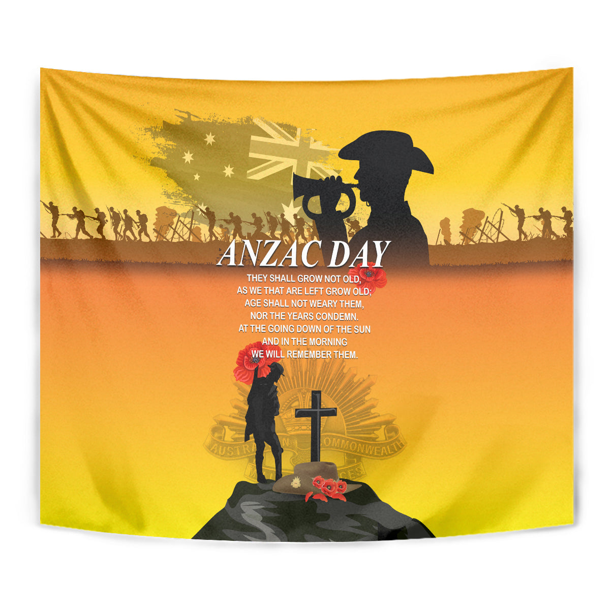 Australia ANZAC Day Tapestry Gallipoli Lest We Forget - Wonder Print Shop