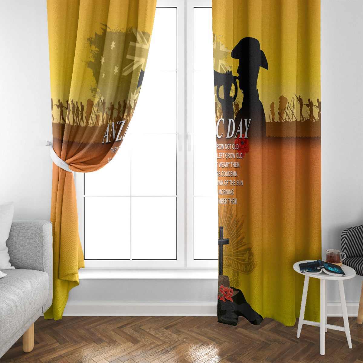 Australia ANZAC Day Window Curtain Gallipoli Lest We Forget - Wonder Print Shop