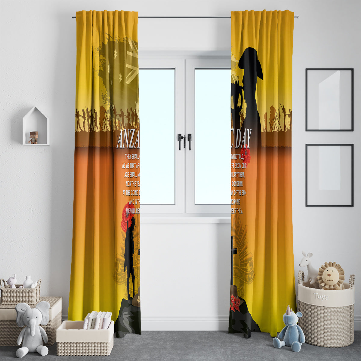 Australia ANZAC Day Window Curtain Gallipoli Lest We Forget - Wonder Print Shop