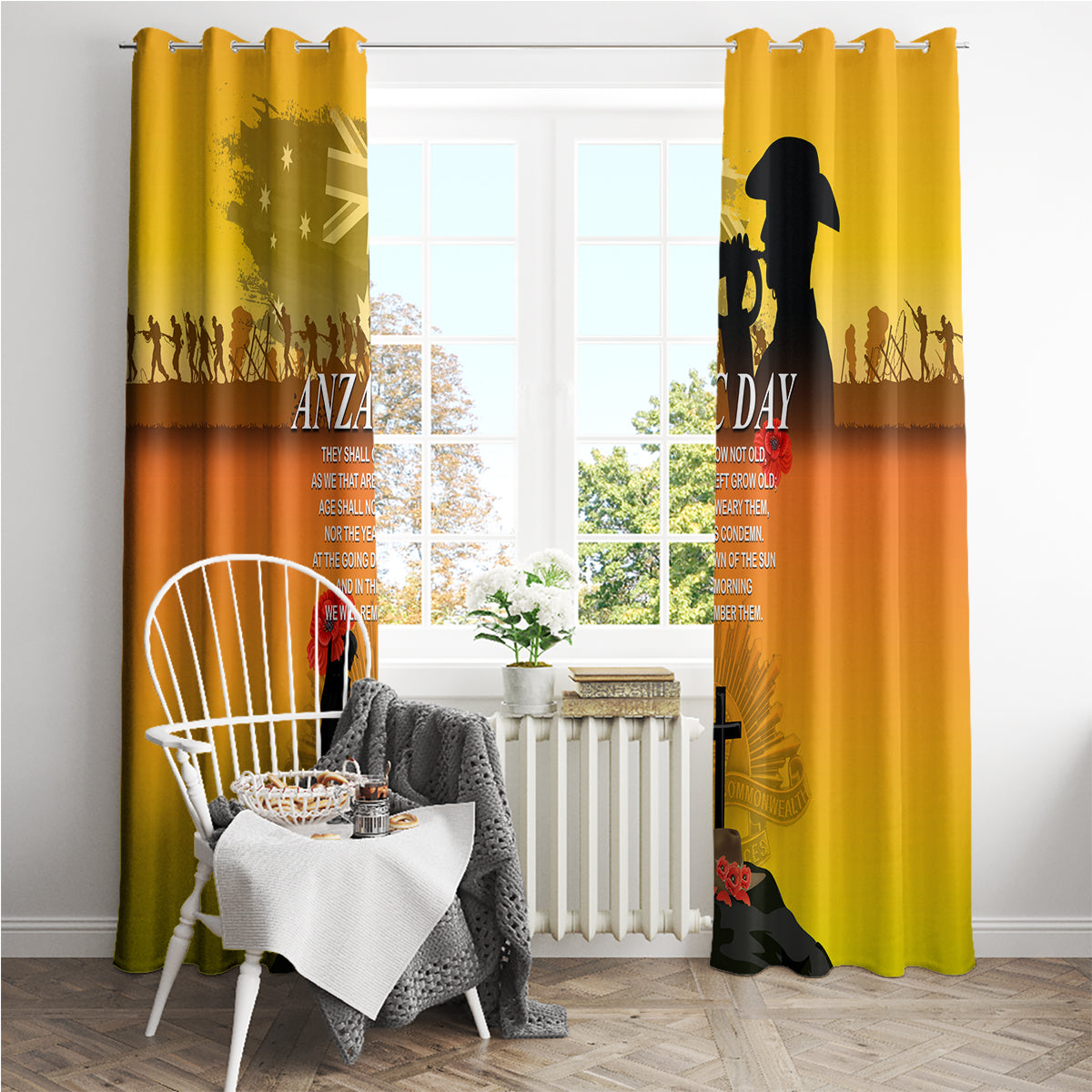 Australia ANZAC Day Window Curtain Gallipoli Lest We Forget - Wonder Print Shop