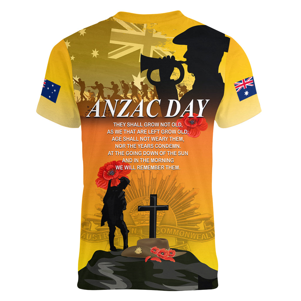 Australia ANZAC Day Women V Neck T Shirt Gallipoli Lest We Forget - Wonder Print Shop