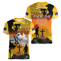 Australia ANZAC Day Women V Neck T Shirt Gallipoli Lest We Forget - Wonder Print Shop