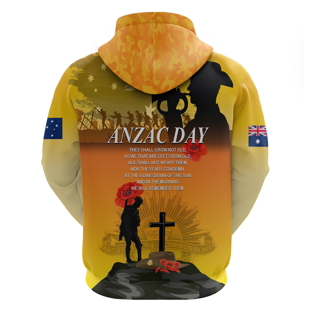 Australia ANZAC Day Zip Hoodie Gallipoli Lest We Forget - Wonder Print Shop