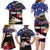Personalised United States and American Samoa Family Matching Long Sleeve Bodycon Dress and Hawaiian Shirt Bald Eagle Rose and Hibiscus Flower - Wonder Print Shop