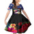 Personalised United States and American Samoa Family Matching Mermaid Dress and Hawaiian Shirt Bald Eagle Rose and Hibiscus Flower - Wonder Print Shop