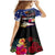 Personalised United States and American Samoa Family Matching Mermaid Dress and Hawaiian Shirt Bald Eagle Rose and Hibiscus Flower - Wonder Print Shop
