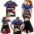 Personalised United States and American Samoa Family Matching Mermaid Dress and Hawaiian Shirt Bald Eagle Rose and Hibiscus Flower - Wonder Print Shop