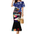 Personalised United States and American Samoa Family Matching Mermaid Dress and Hawaiian Shirt Bald Eagle Rose and Hibiscus Flower - Wonder Print Shop