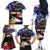 Personalised United States and American Samoa Family Matching Off The Shoulder Long Sleeve Dress and Hawaiian Shirt Bald Eagle Rose and Hibiscus Flower - Wonder Print Shop