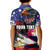Personalised United States and American Samoa Kid Polo Shirt Bald Eagle Rose and Hibiscus Flower - Wonder Print Shop