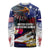 Personalised United States and American Samoa Long Sleeve Shirt Bald Eagle Rose and Hibiscus Flower - Wonder Print Shop