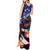 Personalised United States and American Samoa Tank Maxi Dress Bald Eagle Rose and Hibiscus Flower - Wonder Print Shop