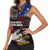 Personalised United States and American Samoa Women Sleeveless Polo Shirt Bald Eagle Rose and Hibiscus Flower - Wonder Print Shop