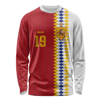 Spain Football 2026 Custom Long Sleeve Shirt La Roja Red and White Split