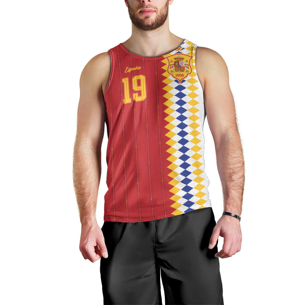 Spain Football 2026 Custom Men Tank Top La Roja Red and White Split