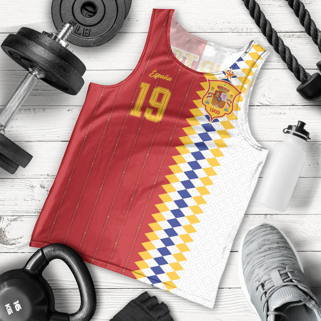Spain Football 2026 Custom Men Tank Top La Roja Red and White Split