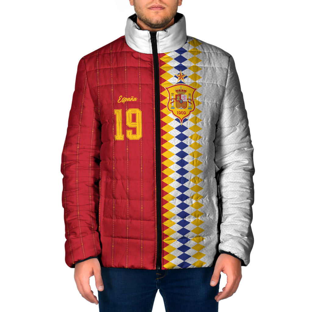 Spain Football 2026 Custom Padded Jacket La Roja Red and White Split