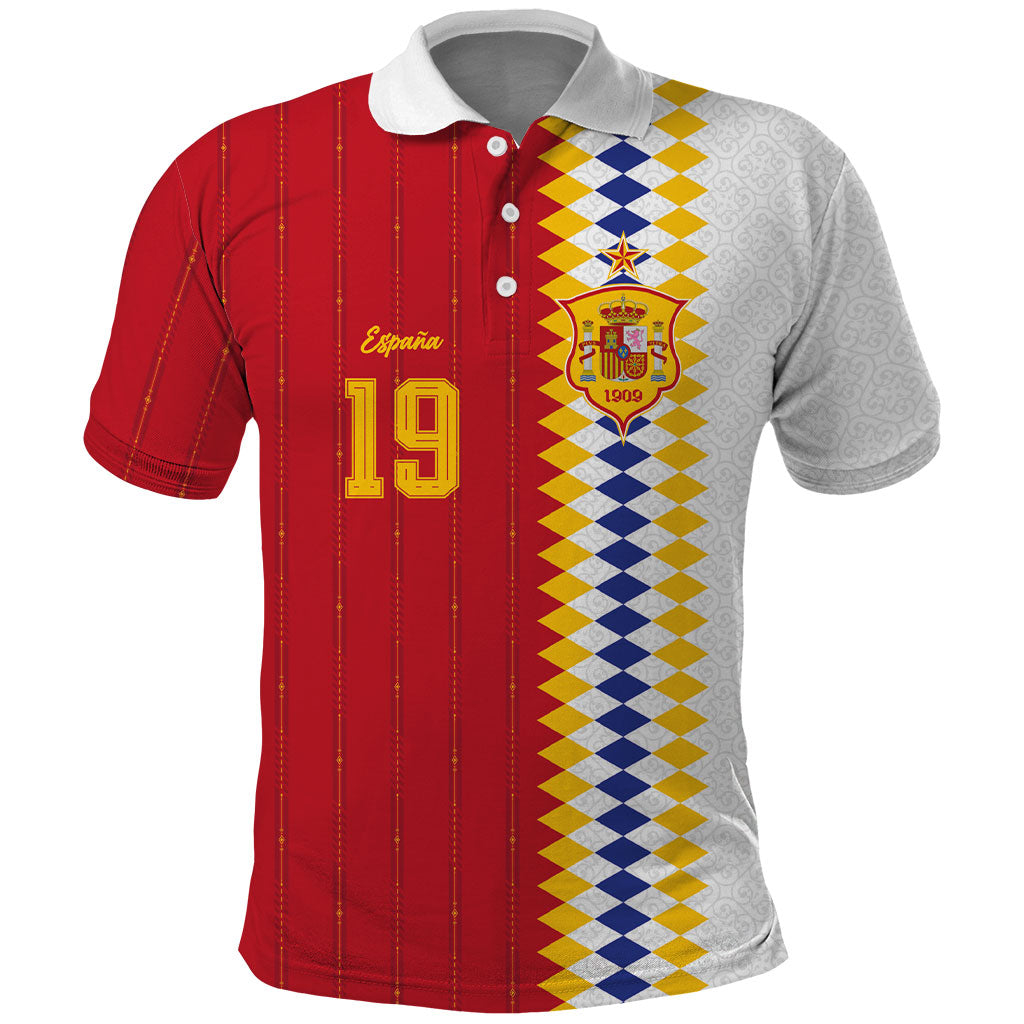 Spain Football 2026 Custom Polo Shirt La Roja Red and White Split