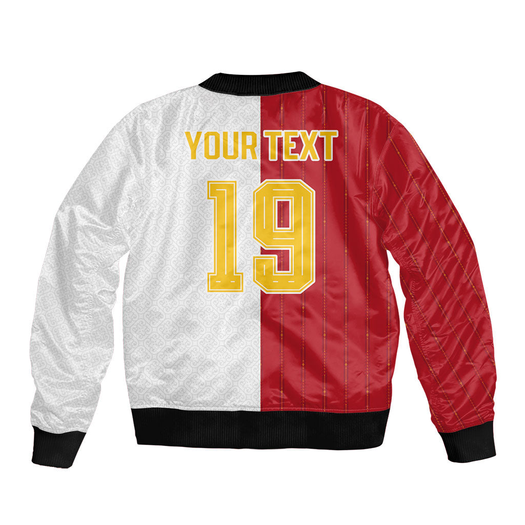 Spain Football 2026 Custom Sleeve Zip Bomber Jacket La Roja Red and White Split