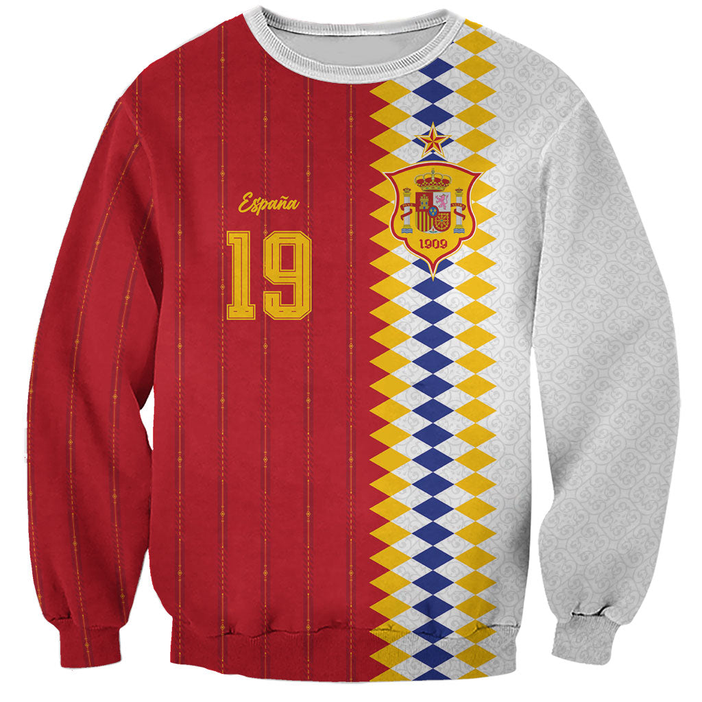 Spain Football 2026 Custom Sweatshirt La Roja Red and White Split