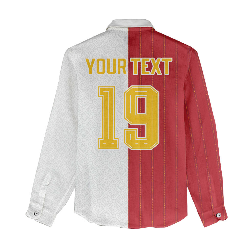 Spain Football 2026 Custom Women Casual Shirt La Roja Red and White Split
