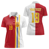 Spain Football 2026 Custom Women Polo Shirt La Roja Red and White Split
