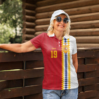 Spain Football 2026 Custom Women Polo Shirt La Roja Red and White Split