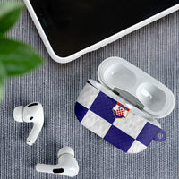 Croatia Football AirPods Case Checkerboard Pattern with Glagolitic Script Away Color