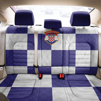 Croatia Football Back Car Seat Cover Checkerboard Pattern with Glagolitic Script Away Color