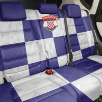 Croatia Football Back Car Seat Cover Checkerboard Pattern with Glagolitic Script Away Color