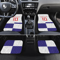 Croatia Football Custom Car Mats Checkerboard Pattern with Glagolitic Script Away Color