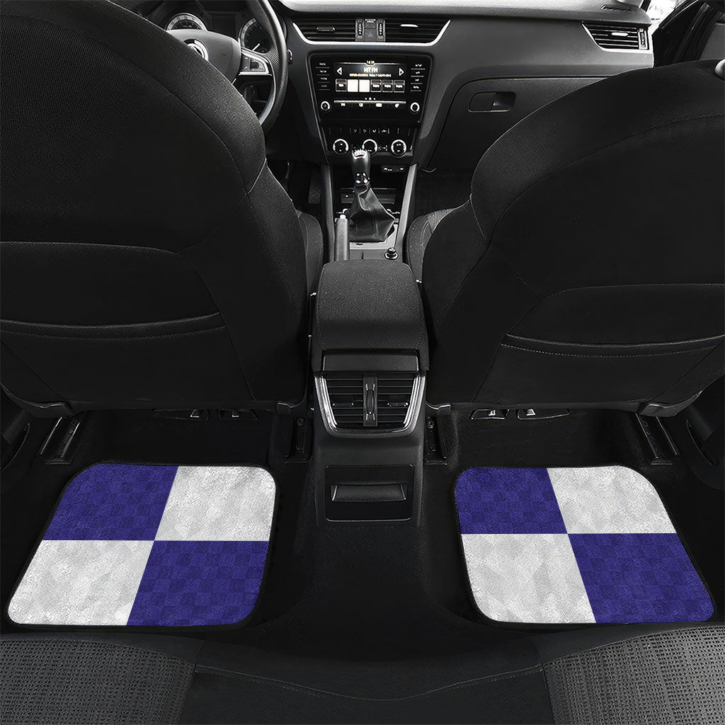 Croatia Football Custom Car Mats Checkerboard Pattern with Glagolitic Script Away Color