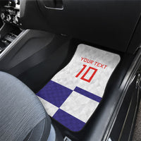 Croatia Football Custom Car Mats Checkerboard Pattern with Glagolitic Script Away Color