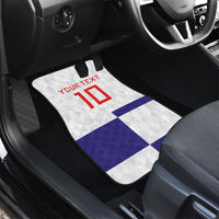 Croatia Football Custom Car Mats Checkerboard Pattern with Glagolitic Script Away Color