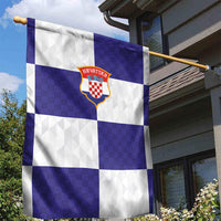 Croatia Football Garden Flag Checkerboard Pattern with Glagolitic Script Away Color