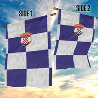 Croatia Football Garden Flag Checkerboard Pattern with Glagolitic Script Away Color