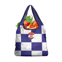 Croatia Football Grocery Bag Checkerboard Pattern with Glagolitic Script Away Color