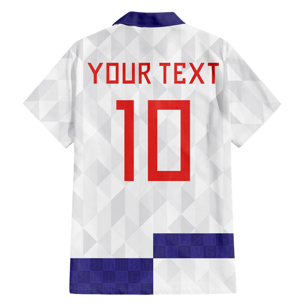 Croatia Football Custom Hawaiian Shirt Checkerboard Pattern with Glagolitic Script Away Color