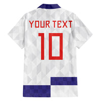 Croatia Football Custom Hawaiian Shirt Checkerboard Pattern with Glagolitic Script Away Color