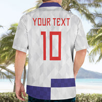 Croatia Football Custom Hawaiian Shirt Checkerboard Pattern with Glagolitic Script Away Color