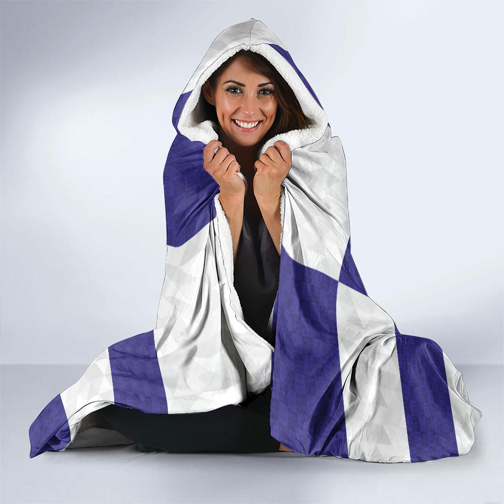 Croatia Football Hooded Blanket Checkerboard Pattern with Glagolitic Script Away Color