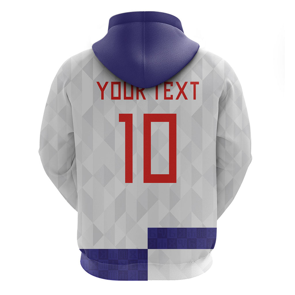 Croatia Football Custom Hoodie Checkerboard Pattern with Glagolitic Script Away Color