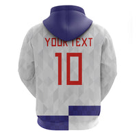 Croatia Football Custom Hoodie Checkerboard Pattern with Glagolitic Script Away Color