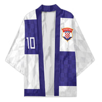 Croatia Football Custom Kimono Checkerboard Pattern with Glagolitic Script Away Color