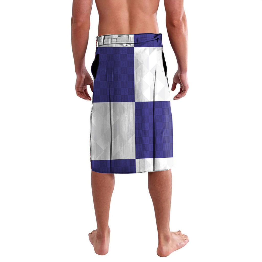 Croatia Football Custom Lavalava Checkerboard Pattern with Glagolitic Script Away Color